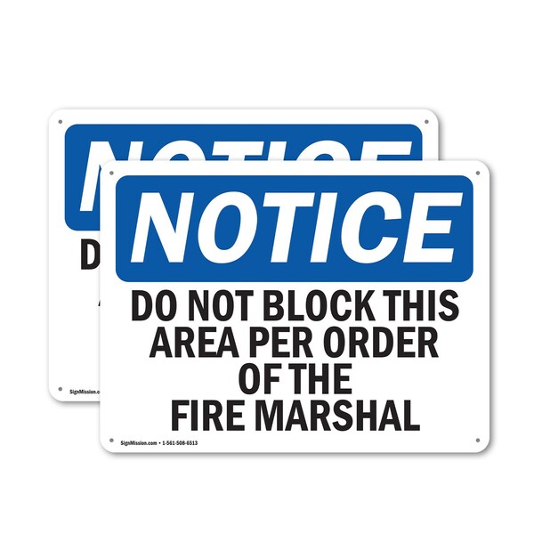 Signmission Do Not Block This Area Per Order Of The, 14 in W x Rectangle, Plastic OS-2PACK-NS-P-1014-L-11085 - main